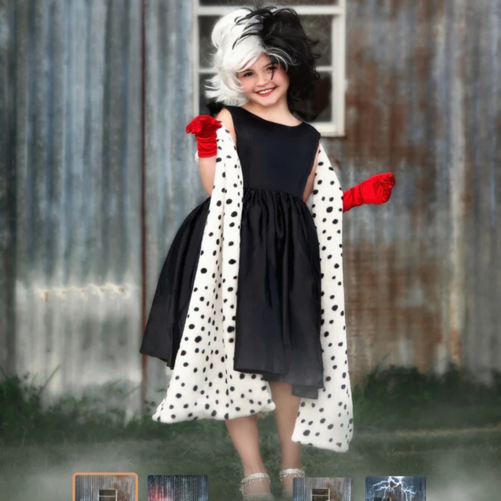 Cruella de Vil WITH WIG SIZE 5 girls costume